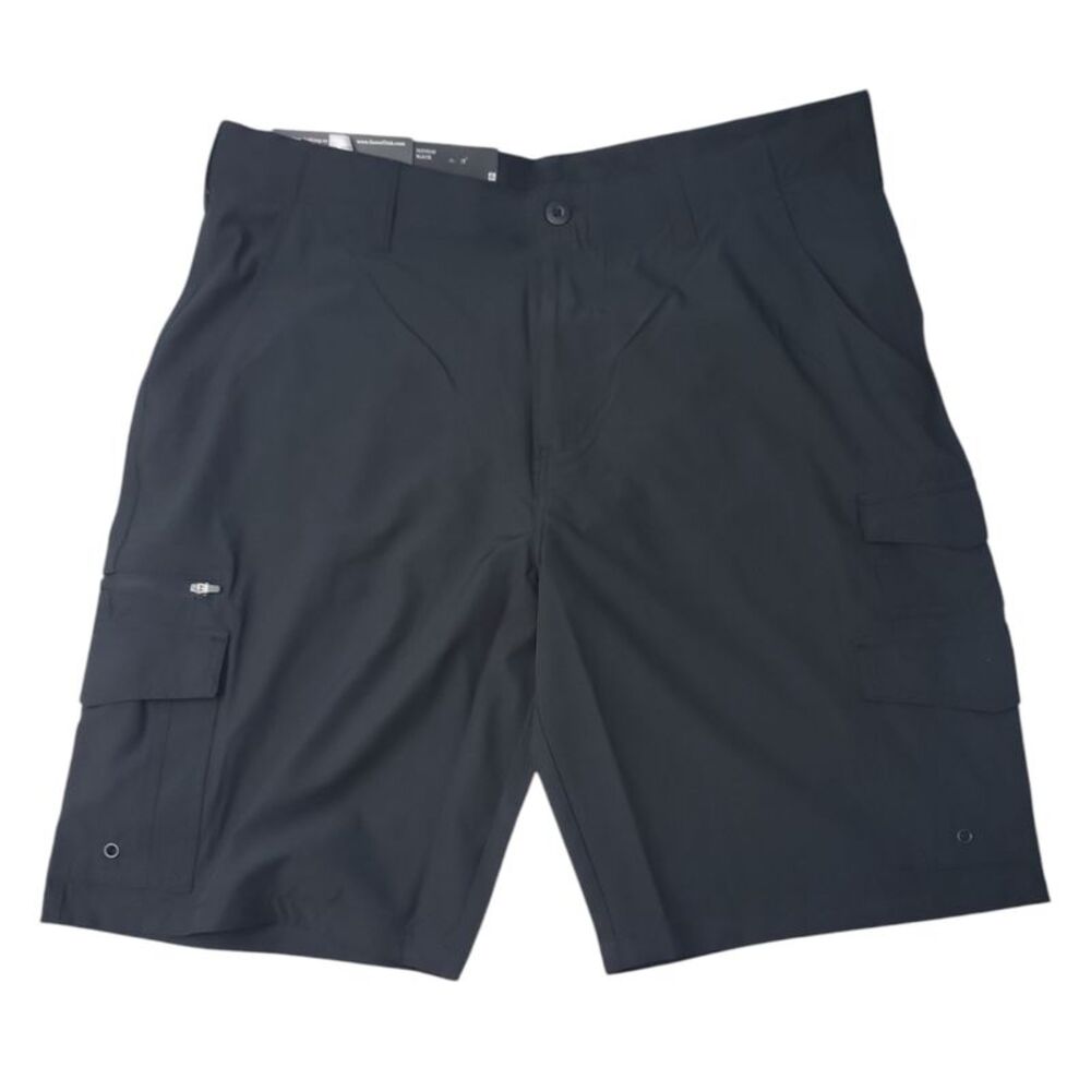 Black - IRON Clothing Men's Flex Waistband Stretch Hybrid Multi Pocket Cargo Sho